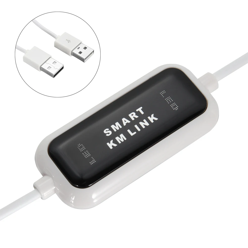 

New Hot 2 Ports USB Smart Keyboard Mouse KM KVM Data Link Switch File Share Transfer Cable for Windows 98SE/ME/2000/XP/7QJY99