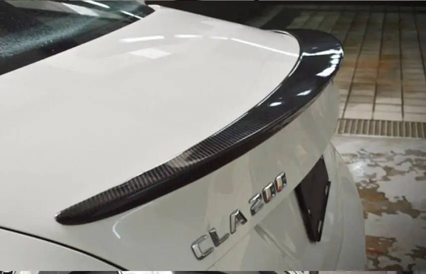 

Carbon Fiber car Rear Trunk Lip Spoiler Wing Fit For Mercedes Benz W117 CLA180 CLA250 CLA200 2013 2014 2015 2016 2017 BY EMS