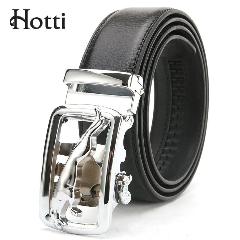 

[Hotti] Brand Men Belt Fashion Automatic Buckle Genuine Leather Width 3.5CM Designer High Quality Gold/Silver Male Strap H 013