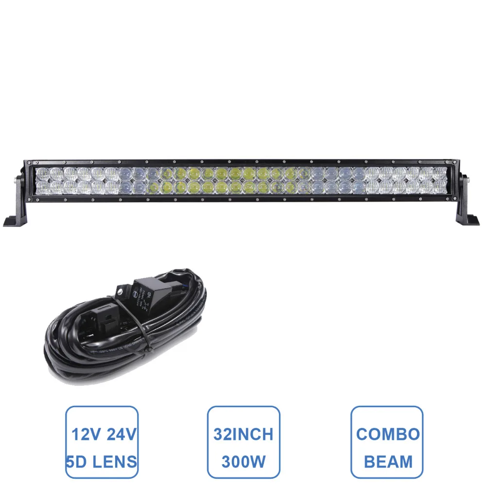 

5D 32'' 300W Offroad LED Light Bar Car SUV Boat ATV Wagon Truck Tractor 4WD Auto 4X4 Pickup RZR 12V 24V LED WORK LAMP Headlight