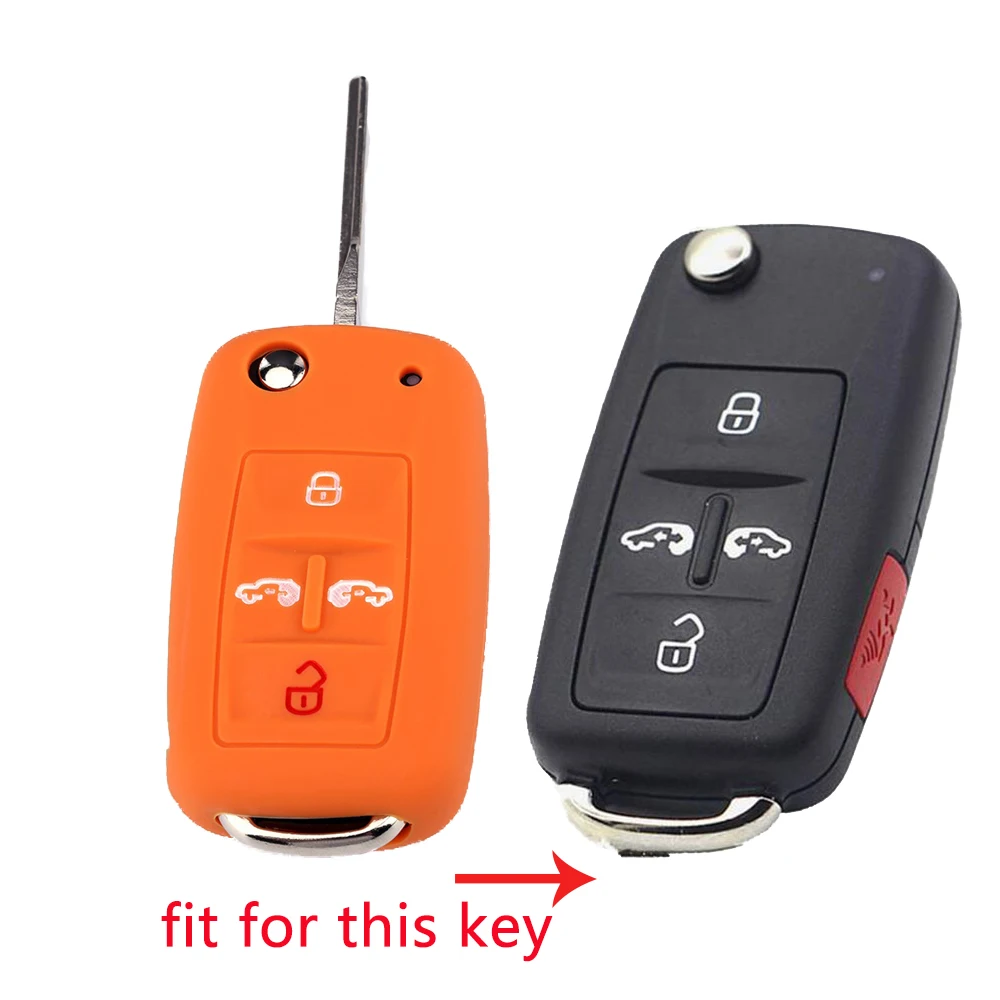 

For Volkswagen Multivan Sharan Caravelle Transporter Caddy For Seat Alhambra 4 Button Silicone Car Remote Key Fob Cover Case