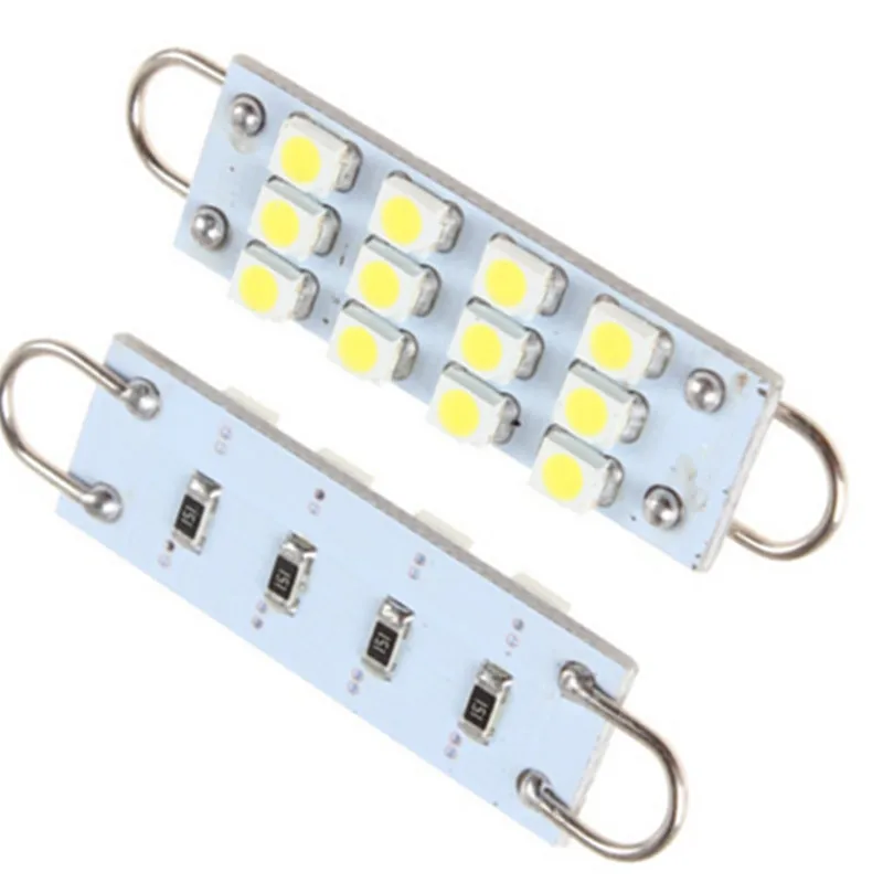1 шт. дневной свет 44 мм 3528 12 SMD белый синий красный розовый Автомобильный
