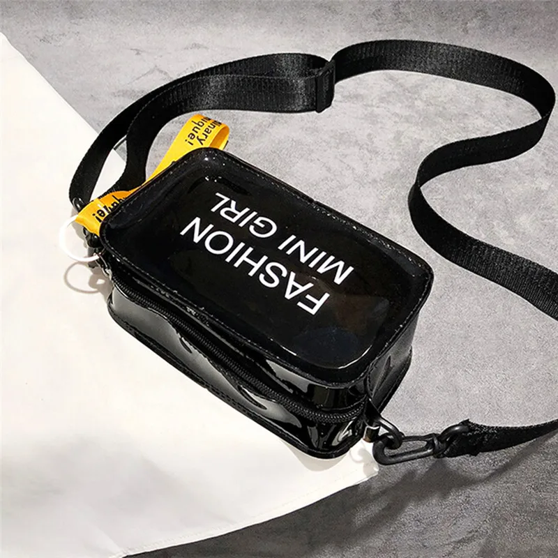 Women Clear Jelly Bag Tote Bag Satchel Handbag Transparent PVC Bag Designer Purse Crossbody Bag ...