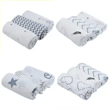 3 шт/лот муслин детское одеяло хлопок пеленание обертывание новорожденный лист постельные принадлежности покрывало одеяло подарочная коробка