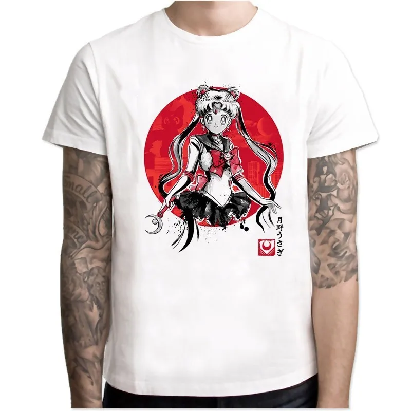 

2018 Funny Anime T Shirt Clothing Anime Sailor Moon Shirt Men Women Printed Men Tshirt Short Sleeve High Quality T-Shirt Men