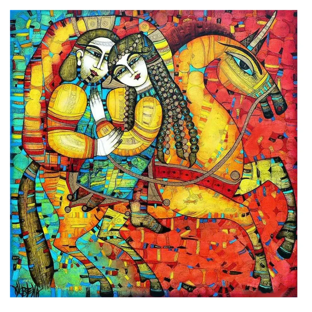 

Diamond Painting Lover Horse cross stitch kits Colored Drawing Abstract Paintings Resin Craft Rhinestones Sewing EmbroideryKJ215