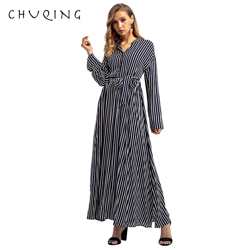 

CHUQING Women's Middle Eastern Clothing Large Size Shirt 2019 Spring and Autumn Dress Temperament Women's Robes