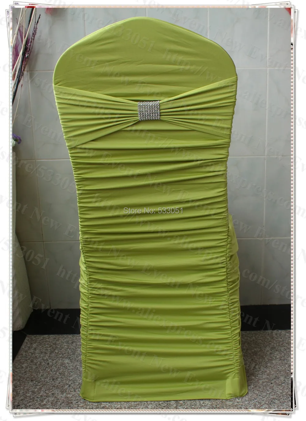 Olive Green Ruffle Lycra Chair Covers With Lycra Band And ...