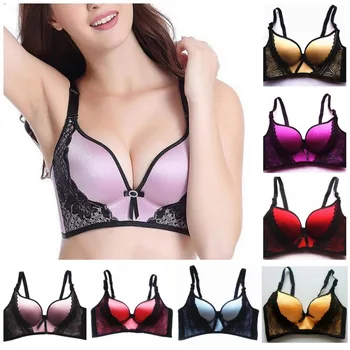 

Sexy seamless lace bra gather adjustable women underwear one piece bra shiny fabric H125