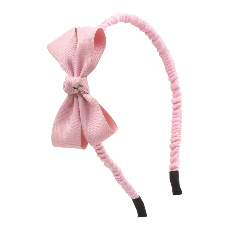 Твердые цвета Луки повязка на голову для девочки Hairbands принцесса Эластичные аксессуары для волос Hairband обруч для волос Бутик Детские