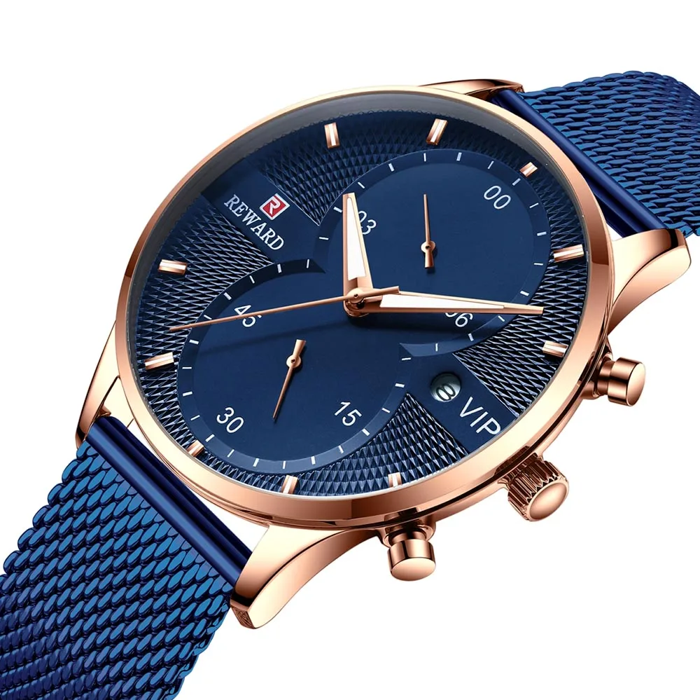 

Watches Men Blue Fashion Analog Quartz Watches Waterproof Men Business Wrist Watch Male Date Chronograph Clock Relogio Masculino
