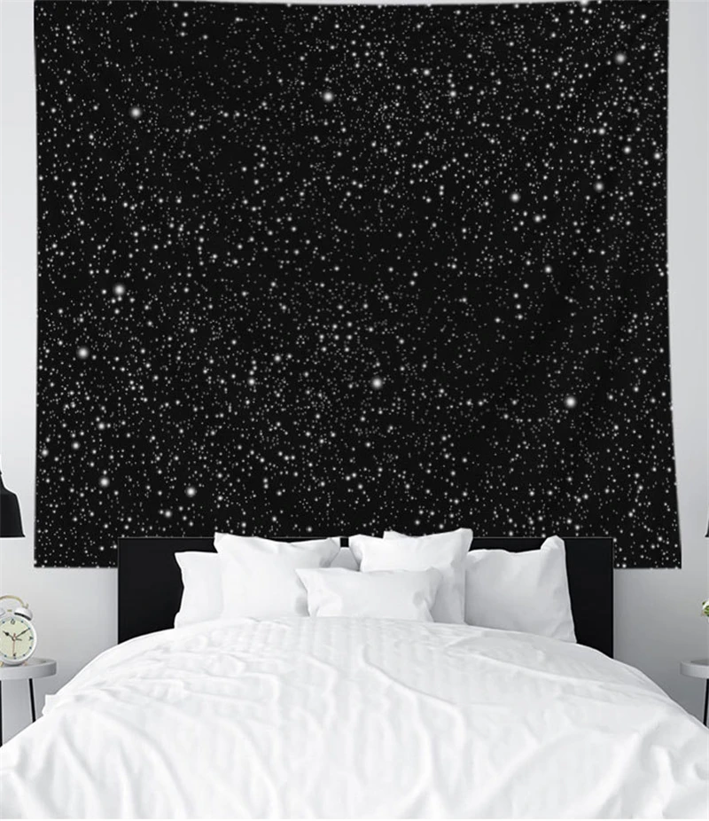 Космический креативный гобелен с мандалой, настенный, звездное небо, хиппи, бохо, Декор, черный, белый, детская комната, психоделический настенный гобелен