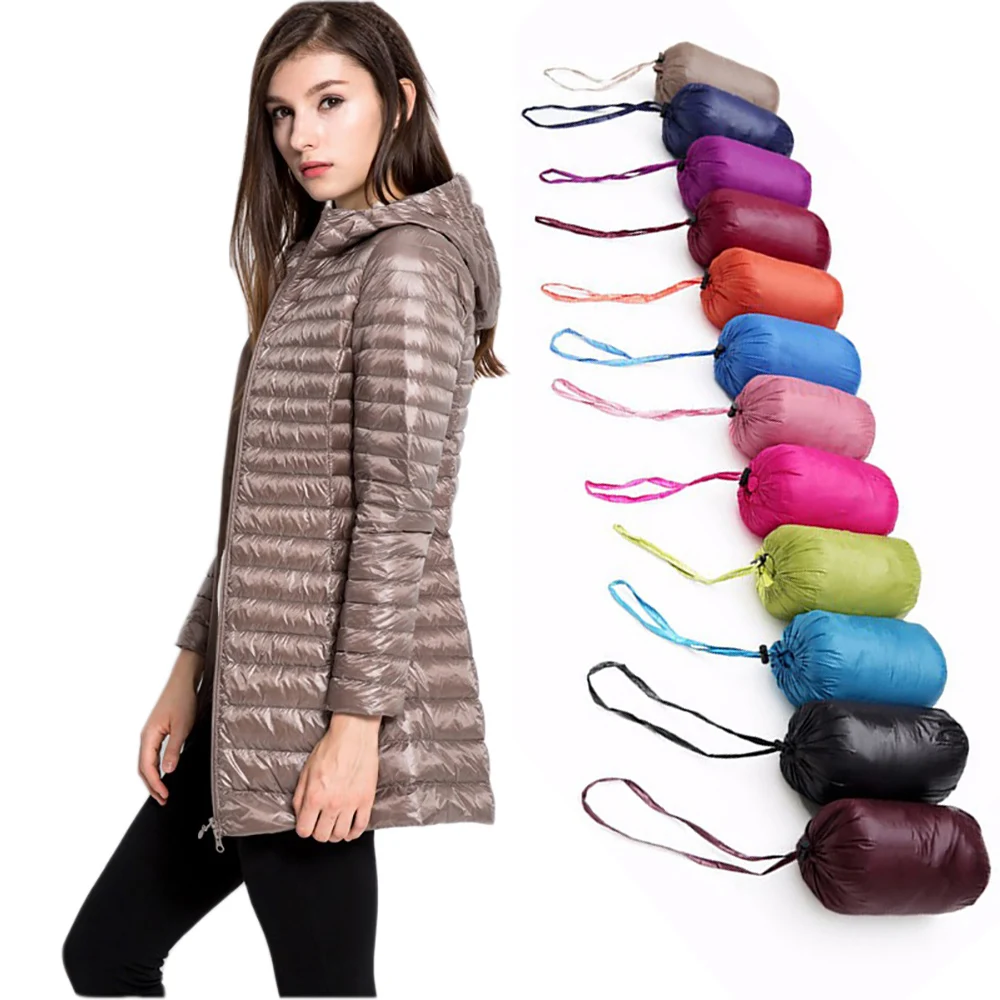 

5XL 6XL Women Down Coat 2019 Winter Warm Hooded Jacket Ultra Light 90% Duck Down Jacket Parka Casual Brand Long Jacket Female
