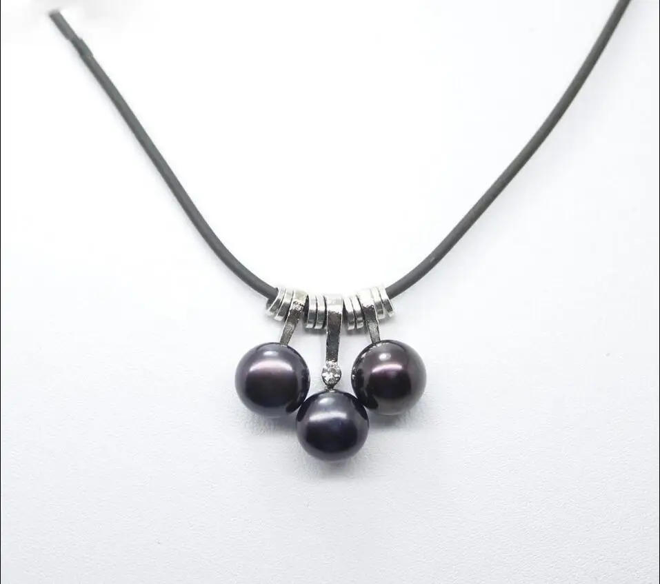 

Hot sale new Style >>>>>Fashion Black Akoya Cultured Pearl Pendant Necklace Jewelry