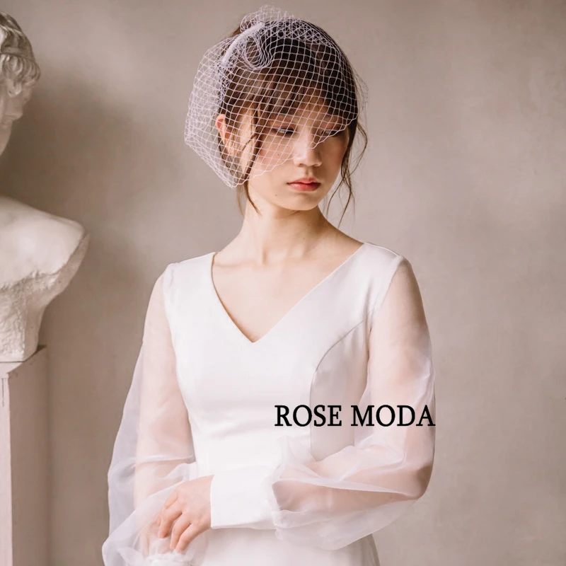 Роза Moda одежда с длинным рукавом свадебное платье в стиле бохо 2019 V образным вырезом Винтаж пляжное свадебное платье изготовленные по