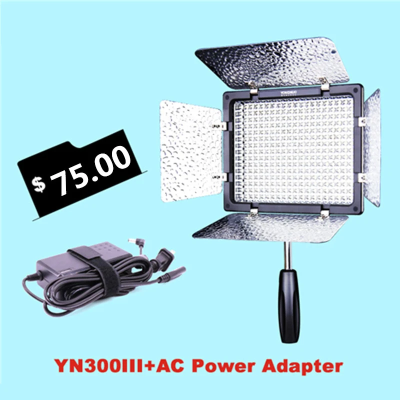 

Ulanzi YONGNUO YN300III YN300 III LED Video Panel Light + AC Power Adapter for Sony Canon Nikon Camera Camcorder