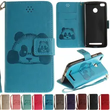 RedMi 3S Luxury Cute Cartoon Panda Leather Wallet Strap Flip Fundas Coque Case For Xiaomi Red Mi 3S Red Rice 3S Back Cover Capa