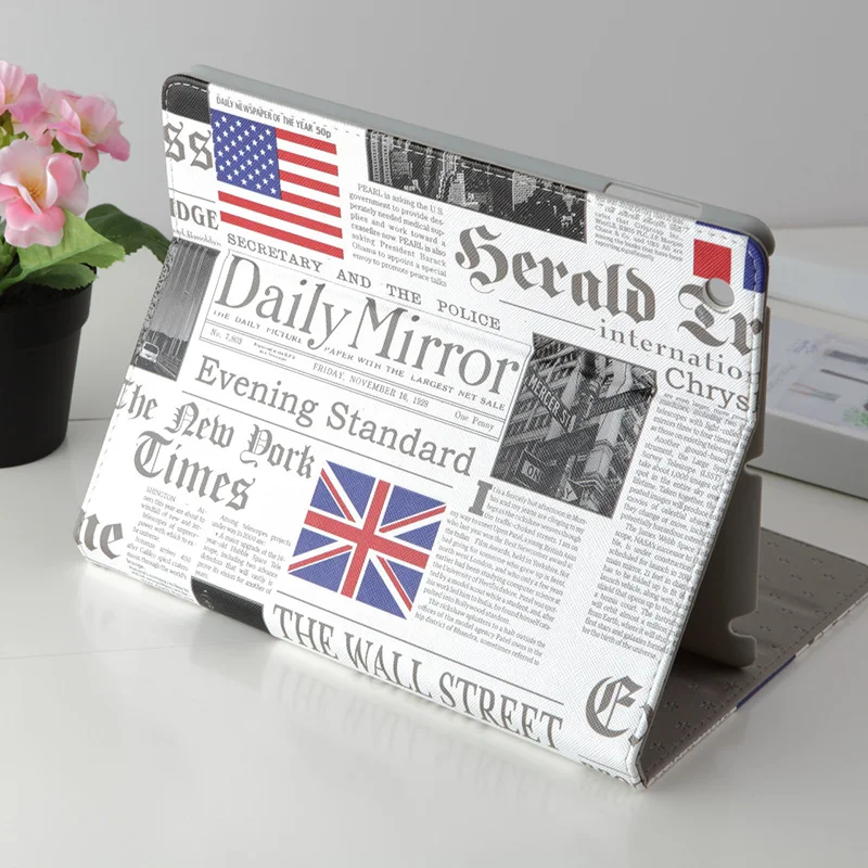 

Estuches for Ipad 2018 Case Business Newspaper PU Leather Protective Smart Flip Stand Cover for Apple Gadget A1893 A1954