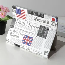 Estuches for Ipad 2018 Case Business Newspaper PU Leather Protective Smart Flip Stand Cover for Apple Gadget A1893 A1954