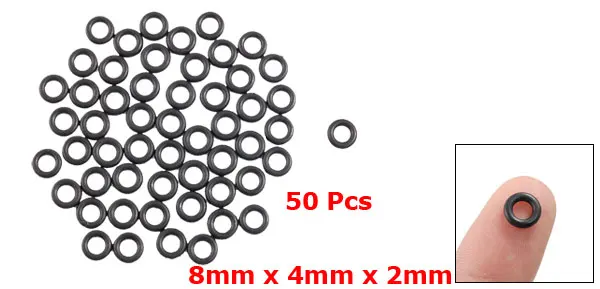 50 шт 8 мм наружный диаметр 4 мм внутренний диаметр 2 мм толщина нитрилового каучука уплотнительное кольцо черное Сальник Прокладки