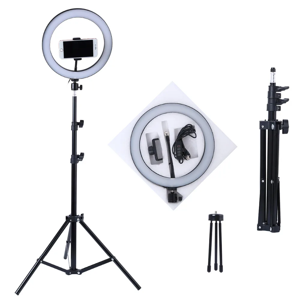 

Photo LED Selfie Stick Ring Fill Light 10inch Dimmable Camera Phone Ring Lamp With Stand Tripod For Makeup Video Live Studio