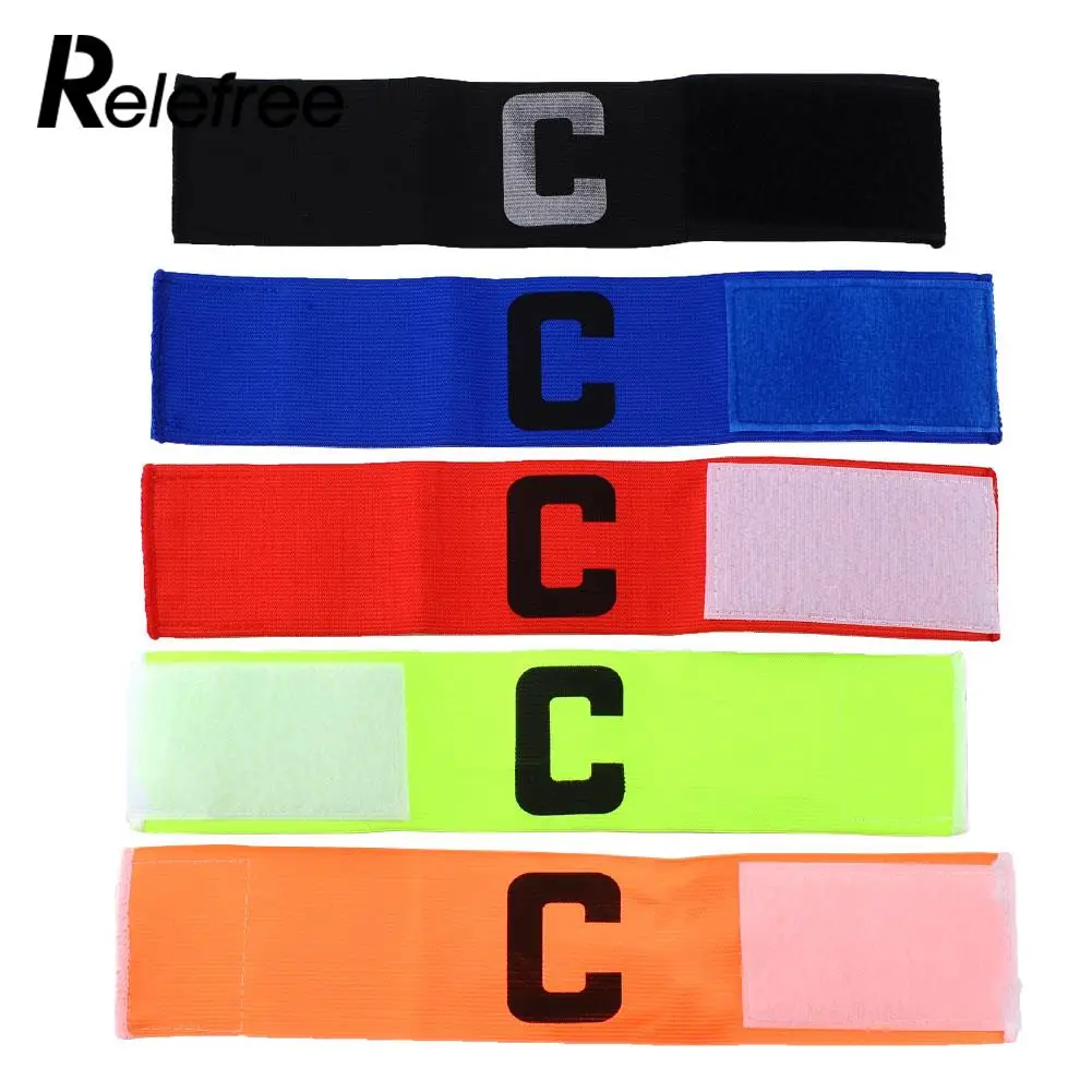 

Relefree Football Soccer Flexible Sports Adjustable Player Bands Fluorescent Captain Armband High Quality 5 Colors U Pick