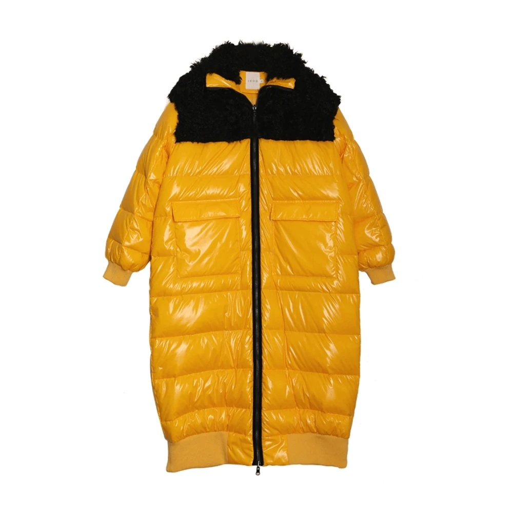 Patchwork D'agneau Veste D'hiver Bright 2018 Réel Nouvelle Longues Yellow Jaune Blanc Vif Fourrure De Noir Manteau Duvet Collection Femmes Canard qYww0cUxZT