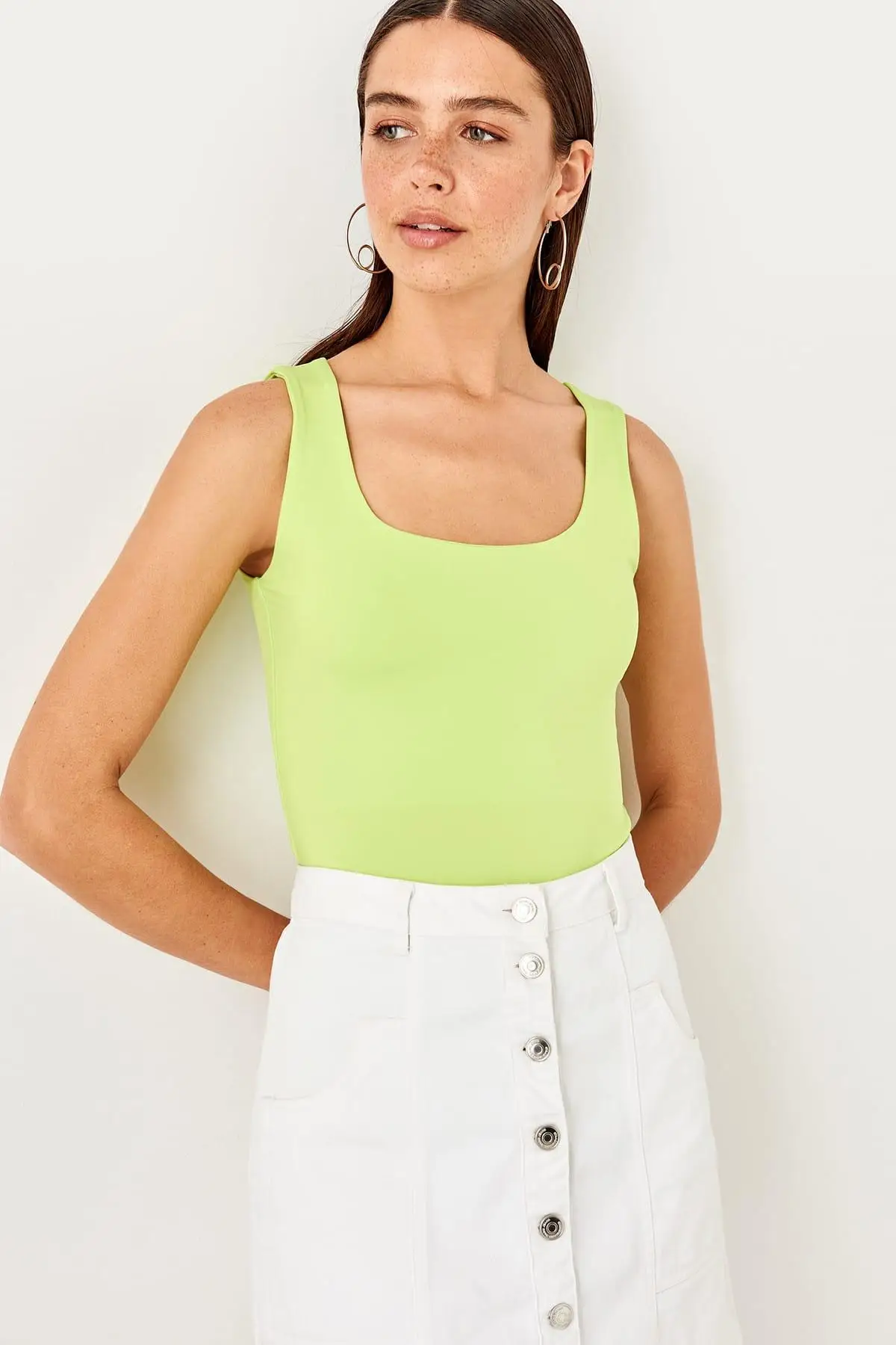 

Trendyol Green Basic Knitted Blouse TWOSS19FV0281