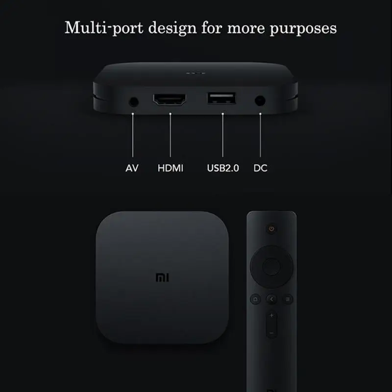 Оригинальная версия CN Xiaomi Mi Box 4c 4K HDR Android 6,0 четырехъядерный процессор Amlogic Cortex-A53 1G 8G 2,4 GHz WiFi телеприставка медиаплеер