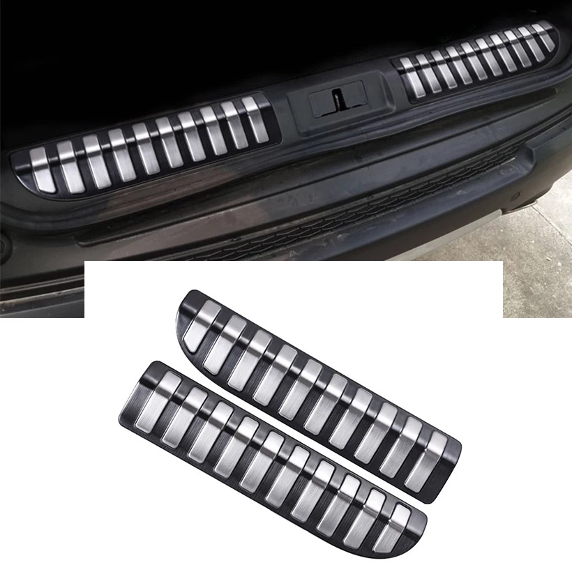 

2pcs Silver/Black Stainless Steel Rear Interior Door Bumper Trim For Range Rover Sport 2014-2017 Accessories Car Styling