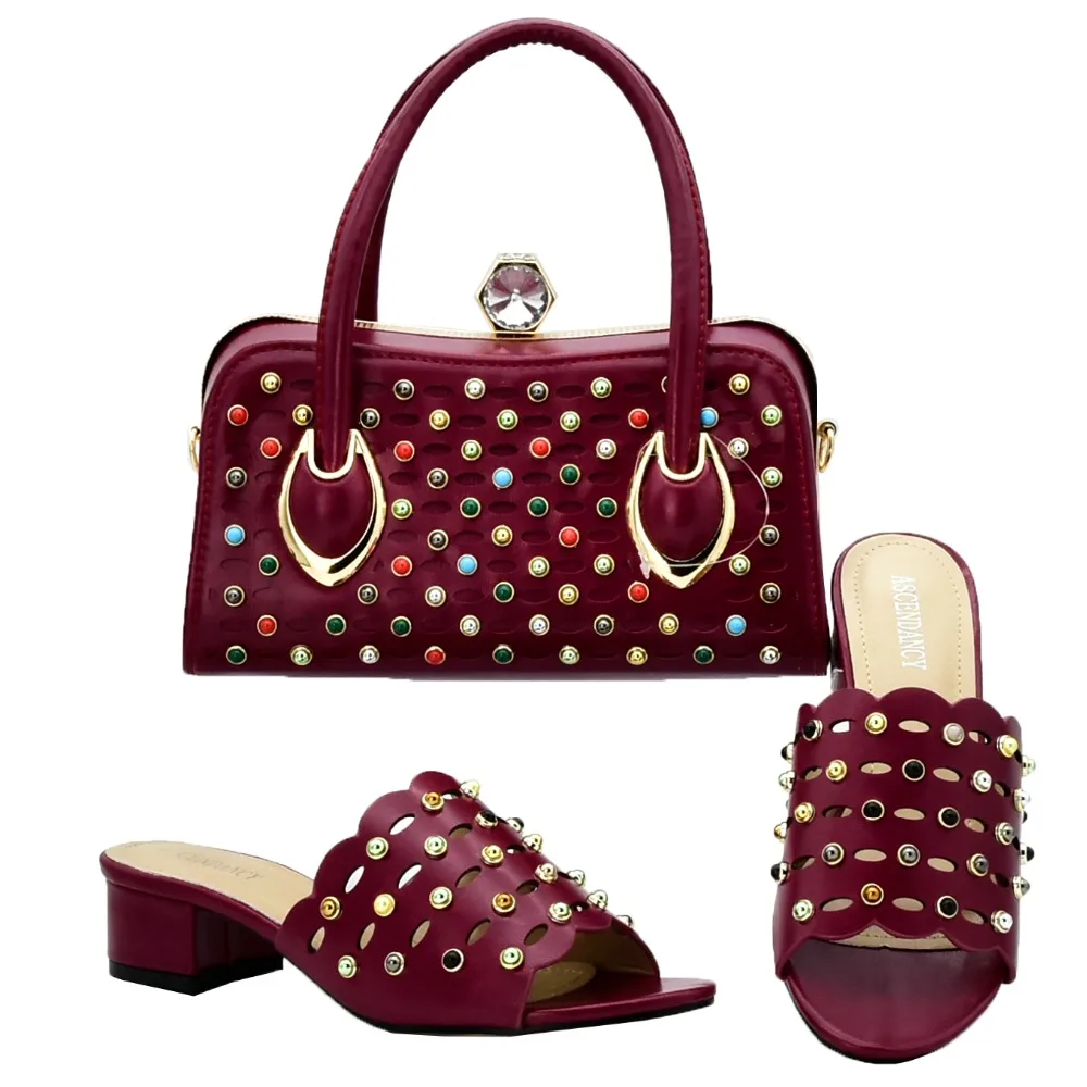 Sac 1 À Coloré Perle Italien 4 Assortir La 3 Chaussures 2 5 2019 Et Pour Or talons Ensemble Dernière Mode Mid Partie Avec tnU0wEqYS