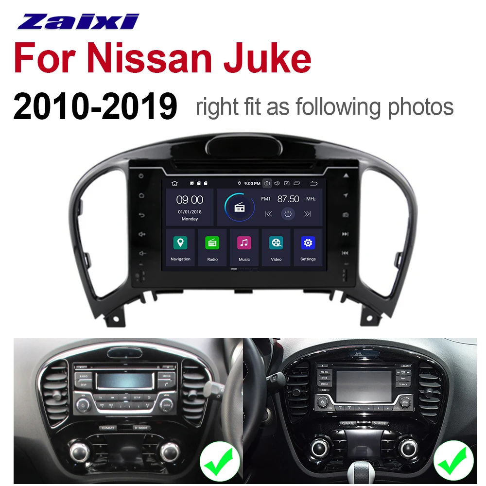 Top ZaiXi 7" Android Car Multimedia player 2 Din WIFI GPS Navigation Autoradio For Nissan Juke 2010~2019 touch screen Bluetooth 5
