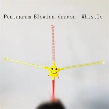 

1pc Pentagram Blowing Dragon Whistle Funny Party Supplies Cheerleading Gifts Rolling Long Nose Plastic Horn Props