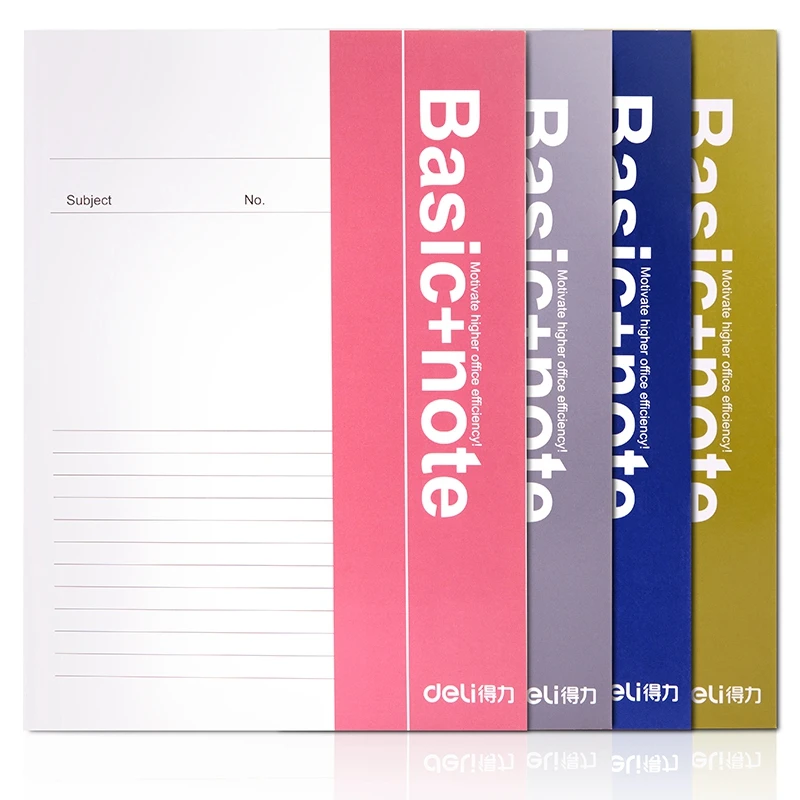 1PCS Deli 7650 Soft face notebook Hand writing notebook A5 B5 A4 32k Size optional 30-100 sheets notebook