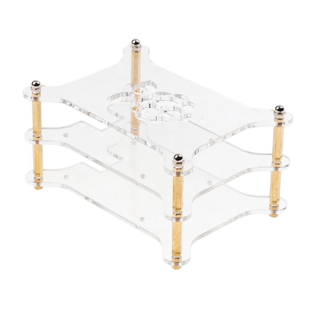 Acrylic Case Stack Enclosure Stackable Dog Bone Shape for Raspberry pi 3 /2