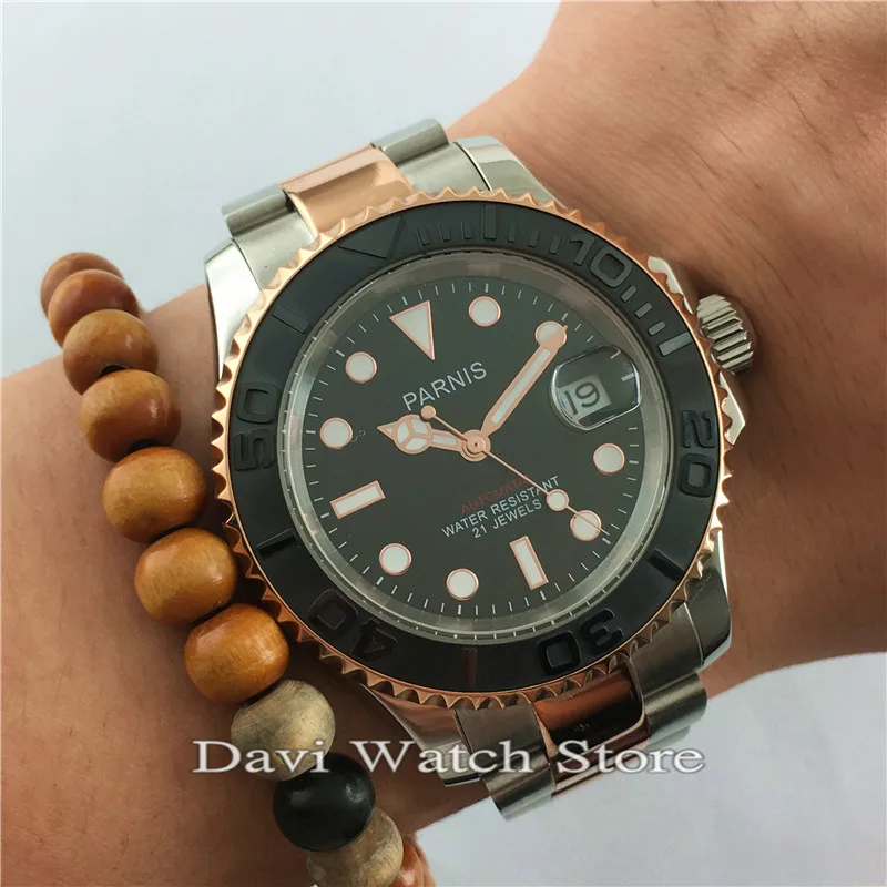 

Parnis 41mm Stainless Steel Strap Case Sapphire Automatic Movement Men Watches