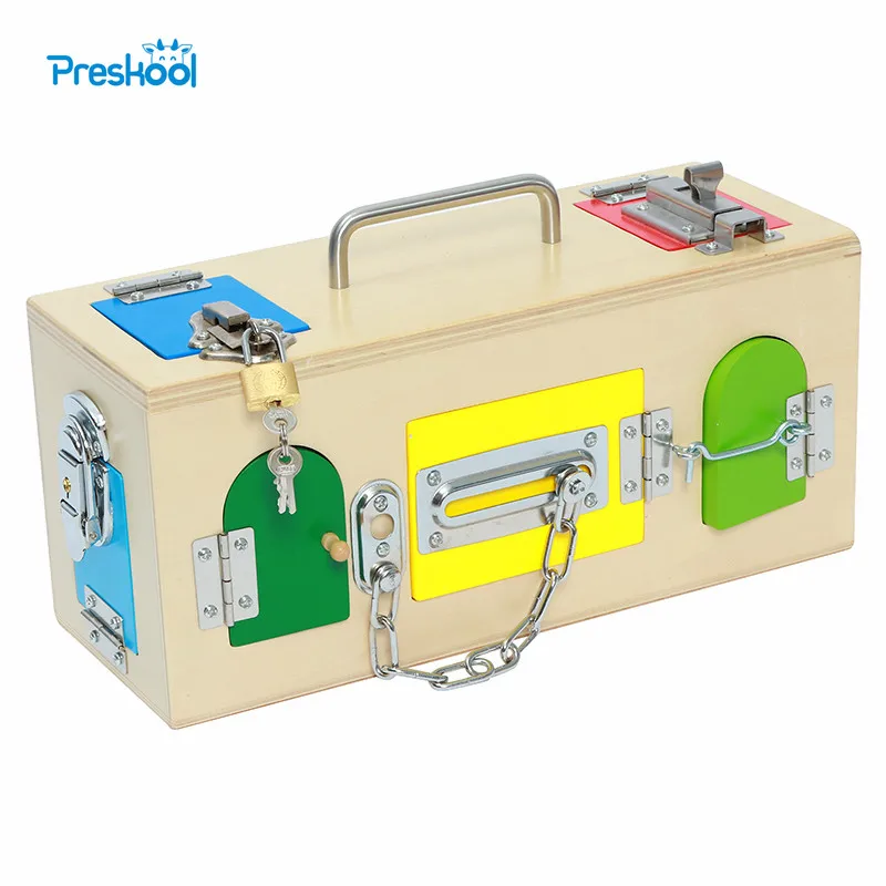 Montessori Professional Version Baby Kids Training Toy Lock Box Early Childhood Education Preschool Brinquedos Juguetes Montessori Professional Version Baby Kids Training Toy Lock Box Early Childhood Education Preschool Brinquedos Juguetes
