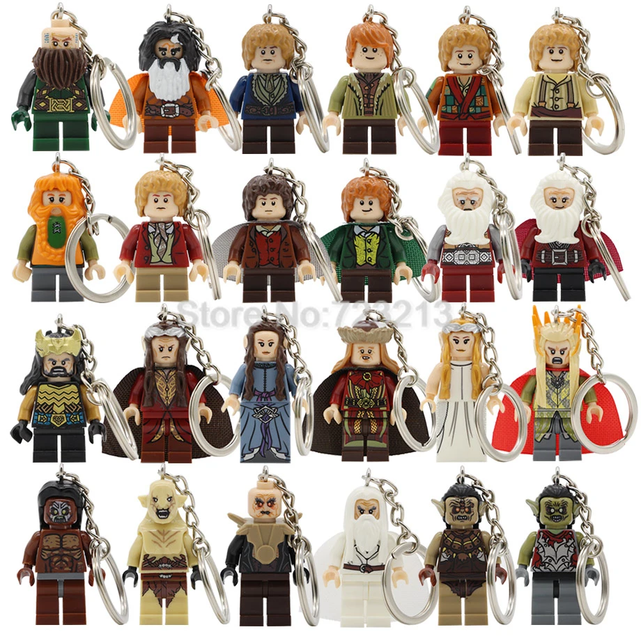

Thranduil Figure Bombur Keychain Frodo Gandalf Elrond Galadriel Merry Arwen Balin Yazneg Building Block Models Bricks Kits Toys