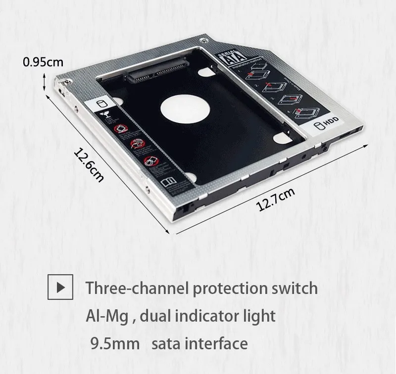 DVD для HDD/SSD, 7/9, 5 мм SATA3 SSD жесткий диск Caddy 2," 2-й HDD Caddy адаптер для 9,5 мм CD/DVD-ROM Optibay для IBM+ больше