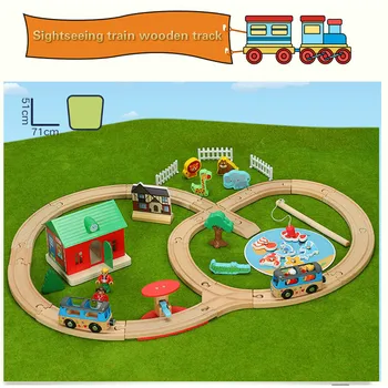 

Wooden Train Railway Track Fishing farm track Train Compatible with Wood Trains with All Brands Trains kids toys Dropshipping