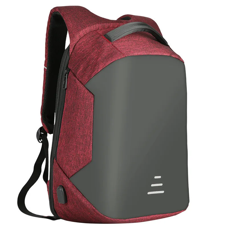 BAIBU рюкзак для мужчин с защитой от кражи 15,6 рюкзак для ноутбука Оксфорд водонепроницаемый usb зарядка дизайн школьный рюкзак для путешествий для подростков - Цвет: Красный