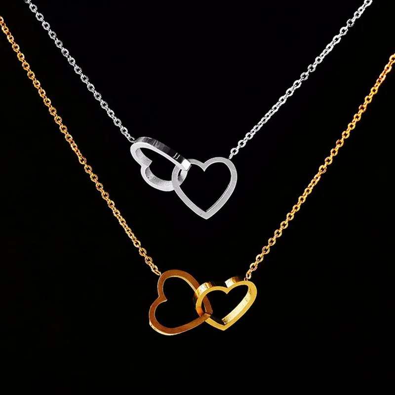 Wholesale 10piece Anniversary Jewelry Stainless Steel Double Heart ...