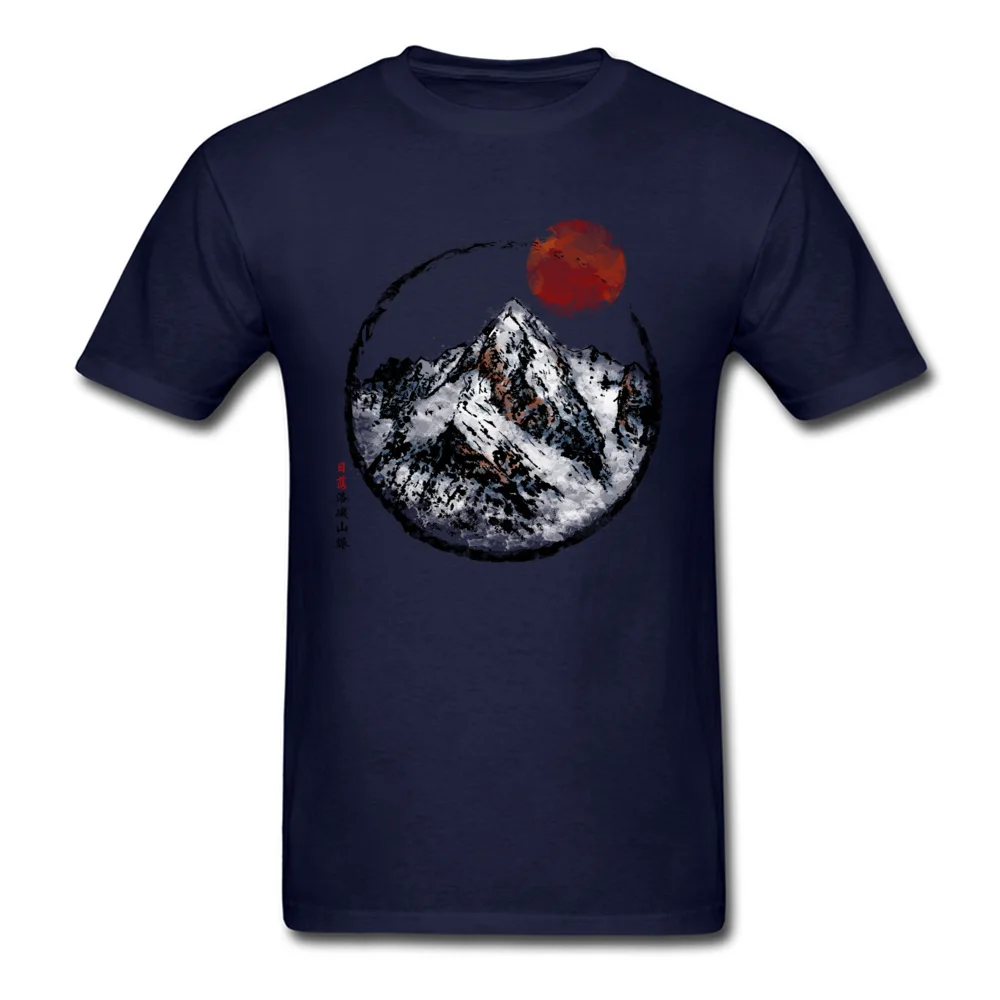 Short Sleeve Tees Crewneck Cotton Fabric Men Top T-shirts Sunset in Rocky Mountain 3D Printed Tees New Coming Drop Shipping Sunset in Rocky Mountain navy