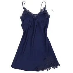 Летние бордовые вышивка цветок Ночная рубашка юбка на подтяжках пижамы атласная Леди Ночное платье сексуальное ночное Xs, M, L, Xl, Xxl