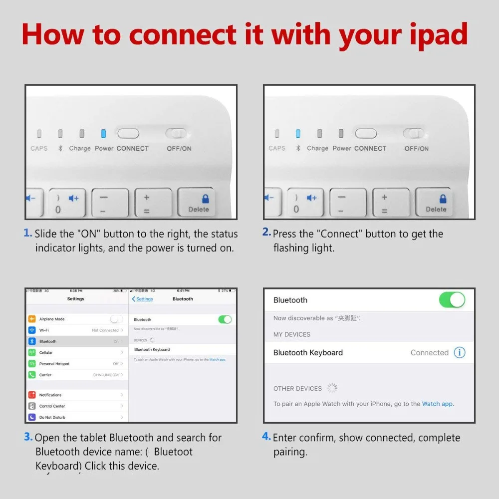 Com Teclado Bluetooth Sem Fio Suporte de