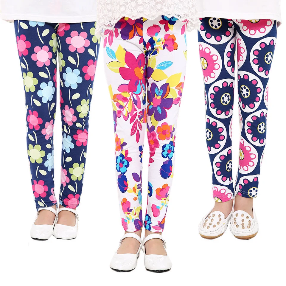

Spring Autumn Girls Leggings Multi Color Printing Flower Skinny Toddler Baby Girls Pants Children Kids Clothes Trousers 5761W