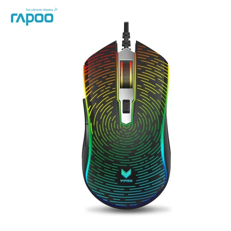 Новинка Rapoo V25S 7000 точек/дюйм 7 программируемых кнопок Оптический сенсор P3320 RGB