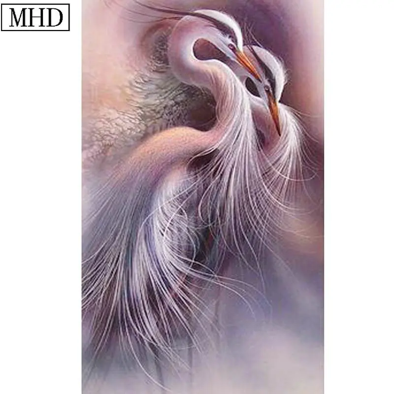 MHD Round drill Diy 5d diamond painting crane 3D cross stitch new arrival embroidery decoration set 40x60cm | Дом и сад