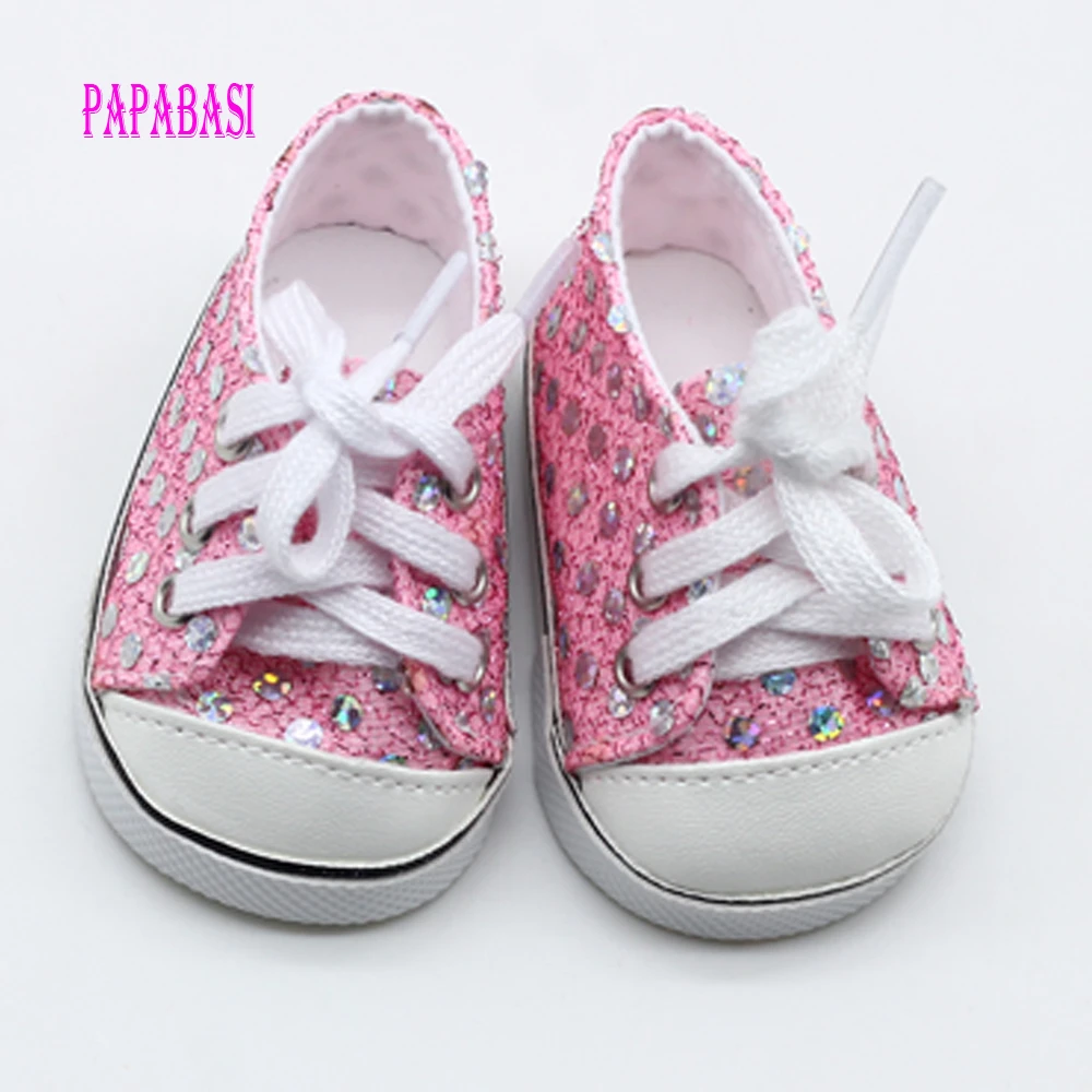 18インチのピンクのベビードール 手作りのスニーカー 女の子の服のアクセサリー 43cm Doll Shoes American Girlshoes For Dolls 18 Aliexpress