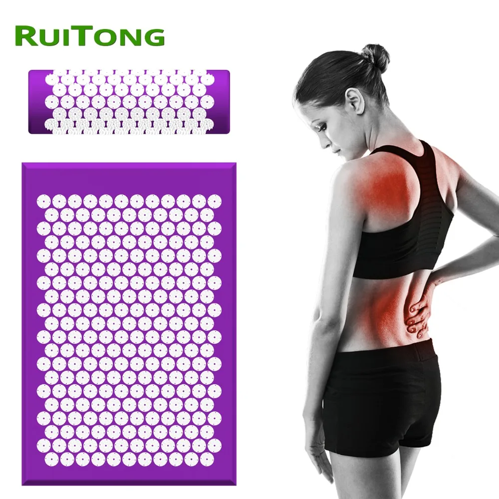 RuiTong Acupressure Mat Massage acupuncture pillow Effective relief Back pain Neck pain 12 colors Massage mat for Dropshipping